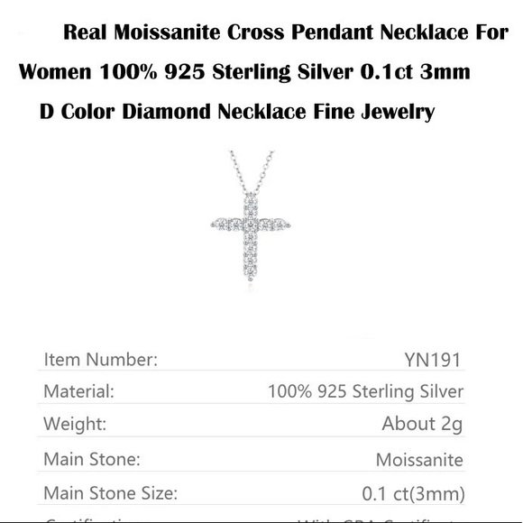 Silver Cross Neck Pendant Round Cut Crystal Religion Pendant on Chain - Picture 16 of 16